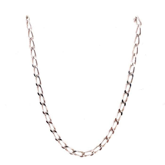 Estate 18" Elongated Curb Link Chain Necklace in Sterling Silver