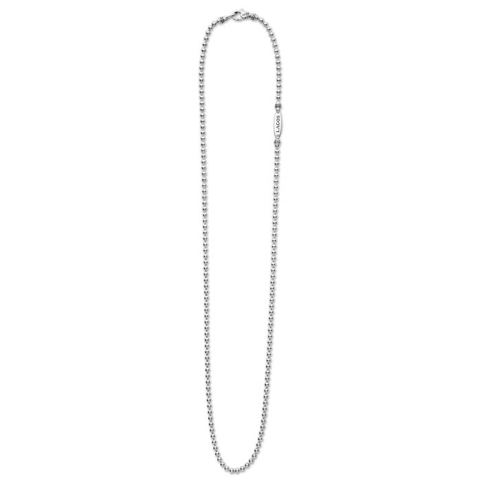 LAGOS Signaure Caviar Beaded Chain Necklace in Sterling Silver