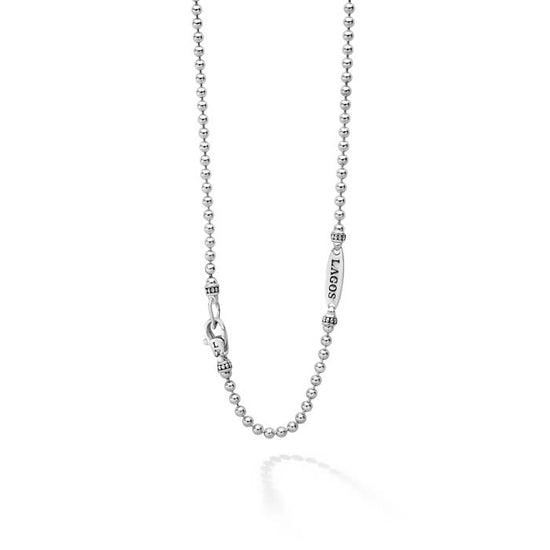 LAGOS Signaure Caviar Beaded Chain Necklace in Sterling Silver