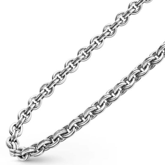 LAGOS Anthem Double Link Chain Necklace in Sterling Silver and 18K Yellow Gold