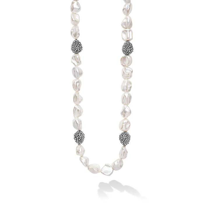 LAGOS 18" Luna Pearl Keishi Strand Necklace in Sterling Silver