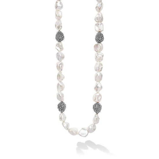 LAGOS 18" Luna Pearl Keishi Strand Necklace in Sterling Silver