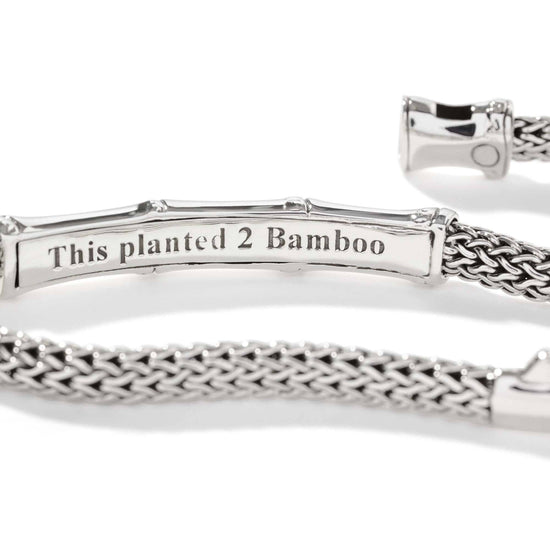 John Hardy Classic Chain Bamboo Station Bracelet in Sterling Silver - Size Medium