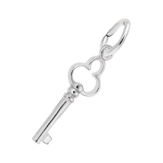 Rembrandt Antique Trefoil Key Charm in Sterling Silver