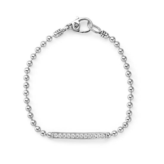 LAGOS Caviar Spark Diamond Beaded Bracelet in Sterling Silver - Size Medium (7)