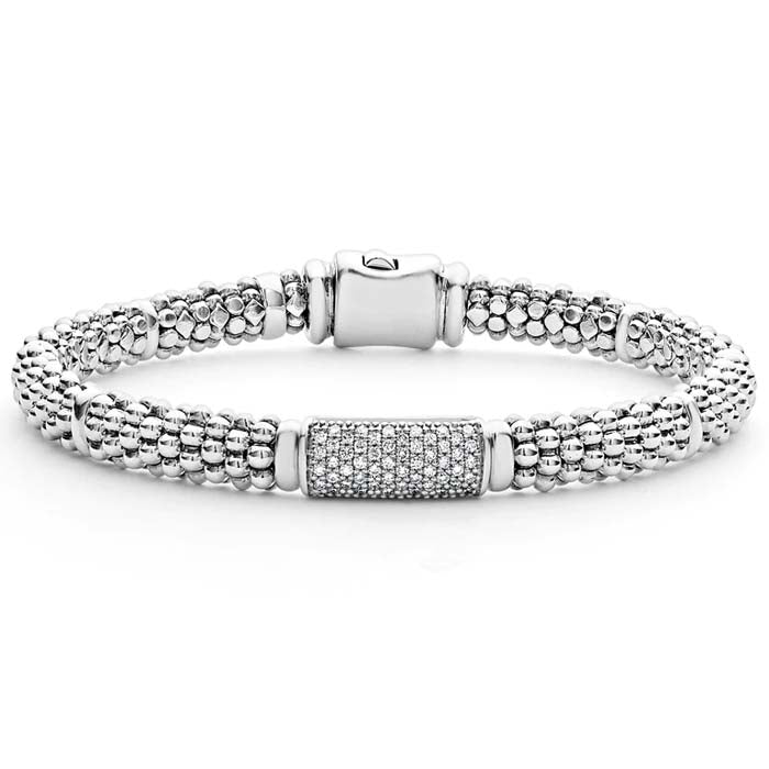 LAGOS Caviar Pavé Diamond Bracelet in Sterling Silver