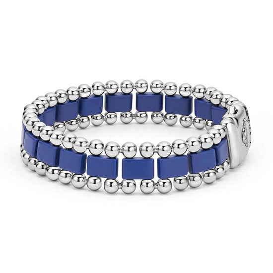 LAGOS Anthem Matte Ultramarine Ceramic Link Bracelet in Stainless Steel