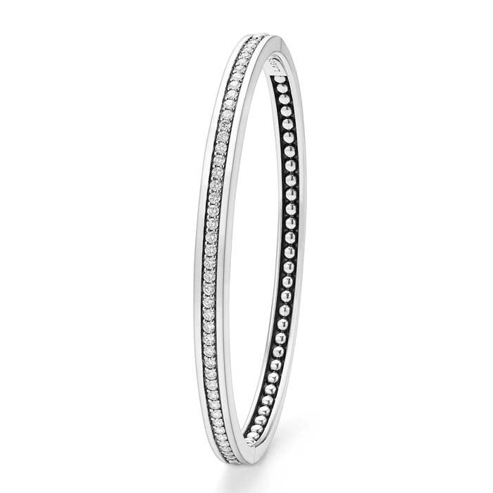 LAGOS Caviar Spark Diamond Bangle Bracelet in Sterling Silver