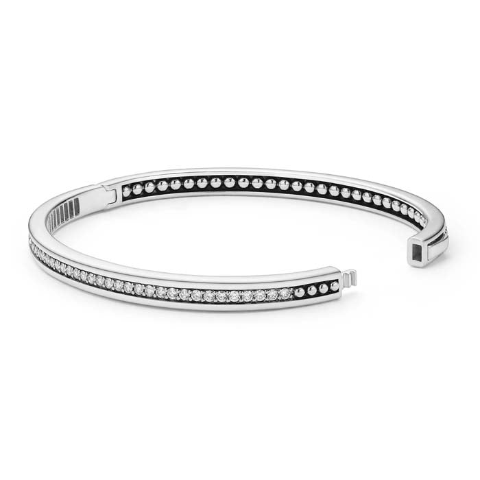 LAGOS Caviar Spark Diamond Bangle Bracelet in Sterling Silver