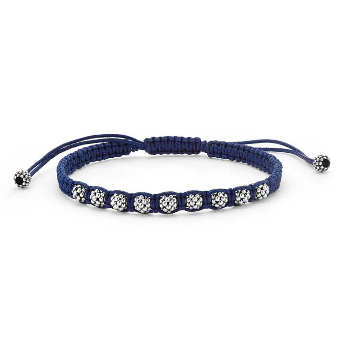 LAGOS Anthem Navy Blue Macrame Bracelet in Sterling Silver