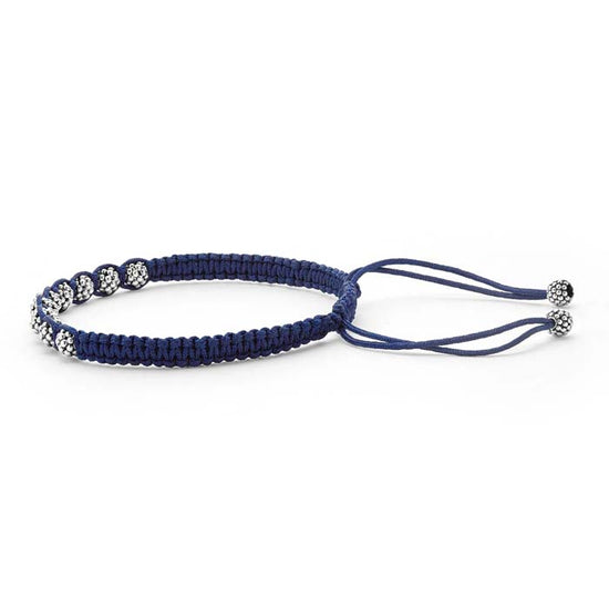 LAGOS Anthem Navy Blue Macrame Bracelet in Sterling Silver