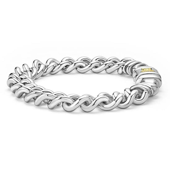 LAGOS Anthem Curb Chain Bracelet in Sterling Silver and 18K Yellow Gold