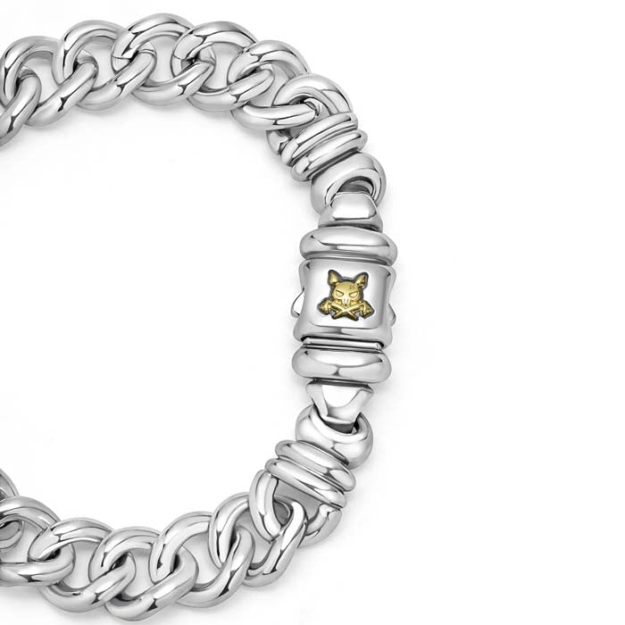 LAGOS Anthem Curb Chain Bracelet in Sterling Silver and 18K Yellow Gold