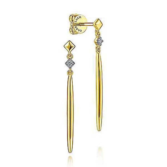 Gabriel & Co. Spike Drop Earrings in 14K Yellow Gold