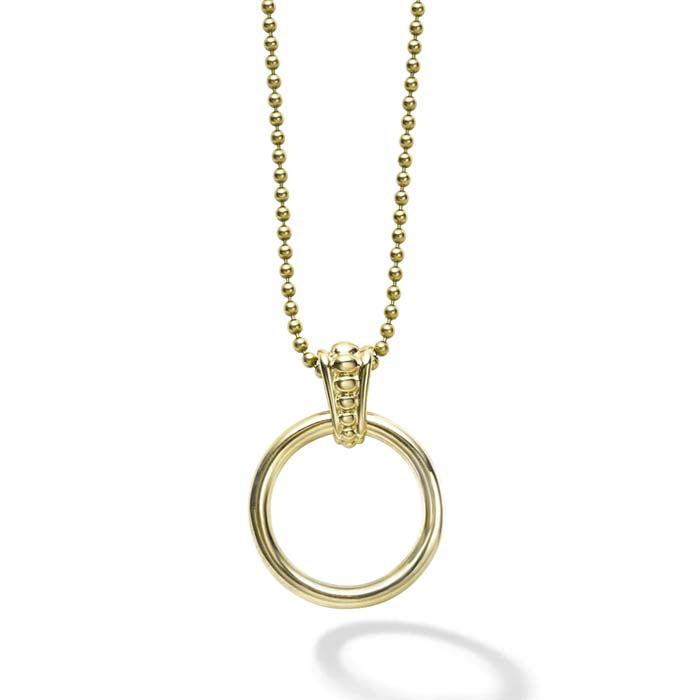 LAGOS Gold Circle Pendant Necklace in 18K Yellow Gold