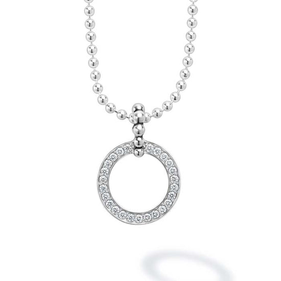 LAGOS Circle Diamond Pendant Necklace in Sterling Silver