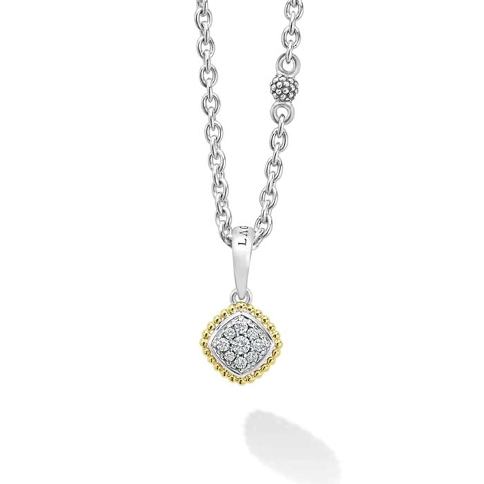 LAGOS Diamond Pendant Necklace in Sterling Silver and 18K Yellow Gold
