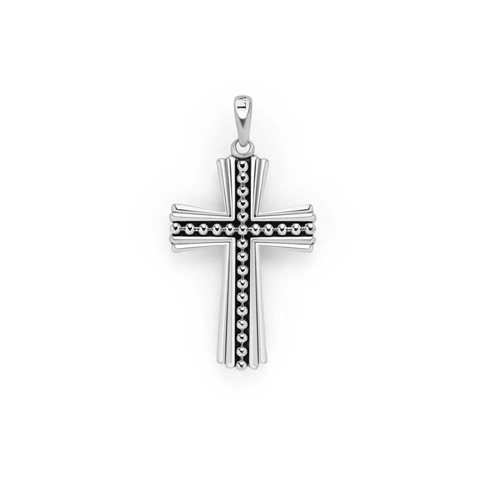 LAGOS Anthem Two-Tone Cross Amulet in Sterling Silver and 18K Yellow Gold