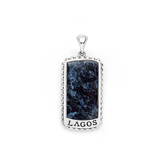 LAGOS Pietersite Tag Amulet in Sterling Silver