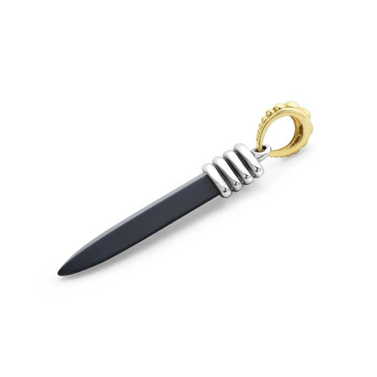 LAGOS Anthem Matte Black Ceramic Blade Amulet in Sterling Silver and 18K Yellow Gold