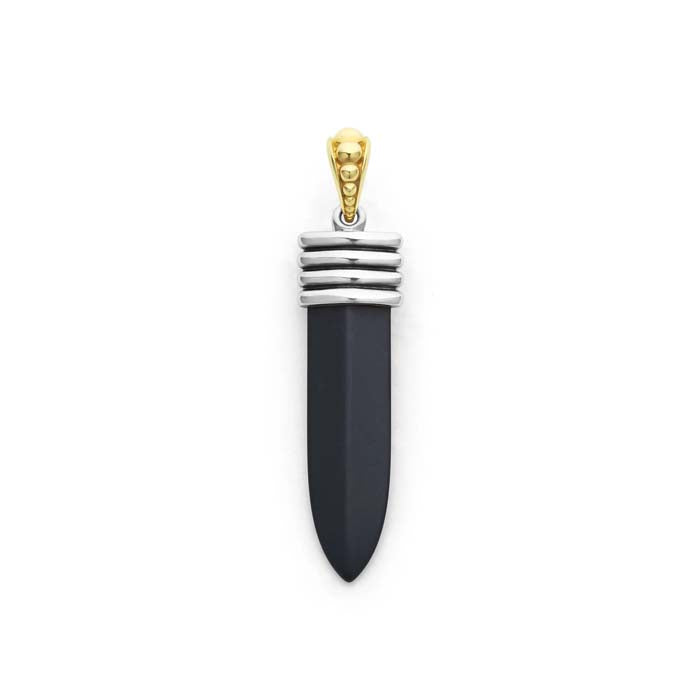 LAGOS Anthem Matte Black Ceramic Blade Amulet in Sterling Silver and 18K Yellow Gold