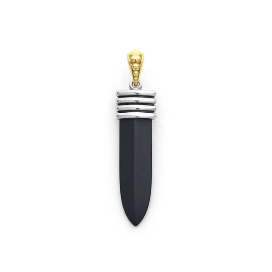 LAGOS Anthem Matte Black Ceramic Blade Amulet in Sterling Silver and 18K Yellow Gold