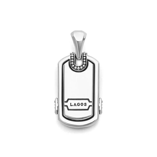 Lagos Tigereye Tag Amulet in Sterling Silver