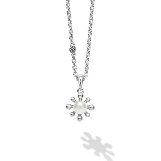 LAGOS Luna Fleur Pearl Pendant Necklace in Sterling Silver