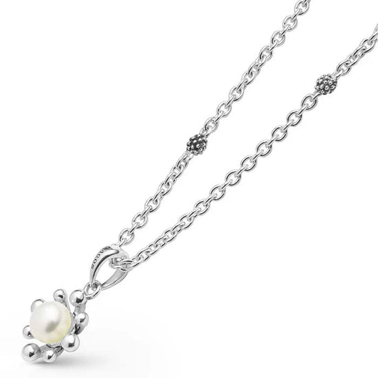 LAGOS Luna Fleur Pearl Pendant Necklace in Sterling Silver