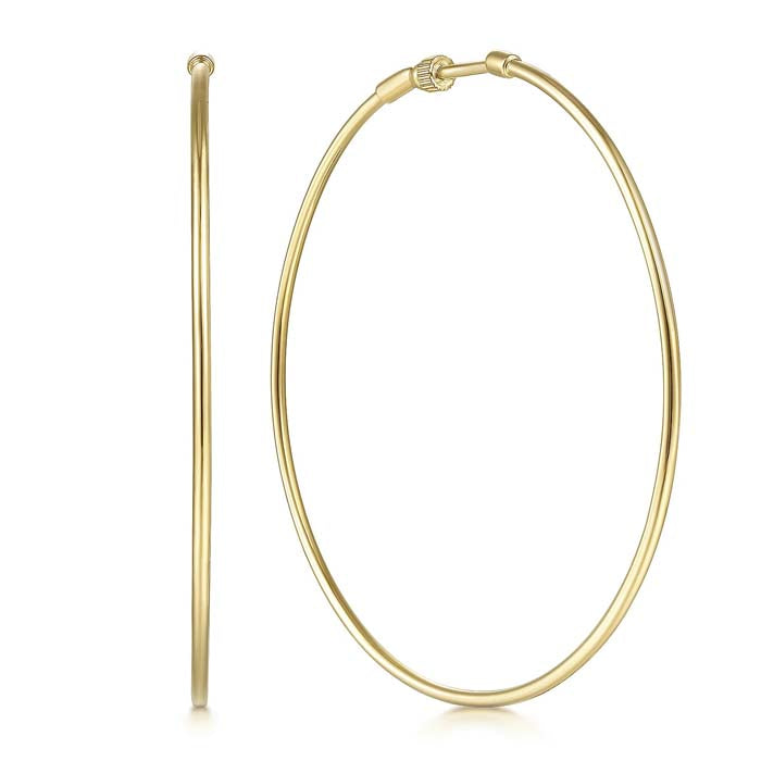 Gabriel & Co. 60mm Round Classic Hoop Earrings in 14K Yellow Gold