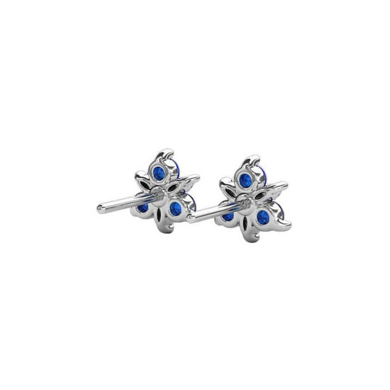 Fana Sapphire and Diamond Trio Stud Earrings in 14K White Gold