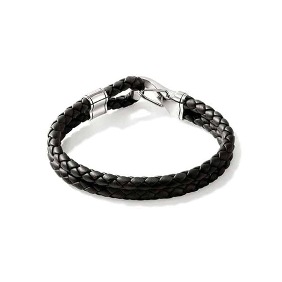 John Hardy 5MM Leather Hook Clasp Bracelet in Sterling Silver