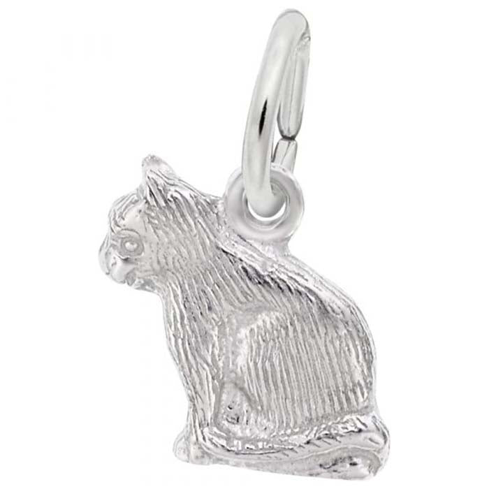 Rembrandt Sitting Cat Charm in Sterling Silver