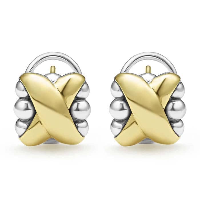 LAGOS X Omega Clip Earrings in Sterling Silver and 18K Yellow Gold