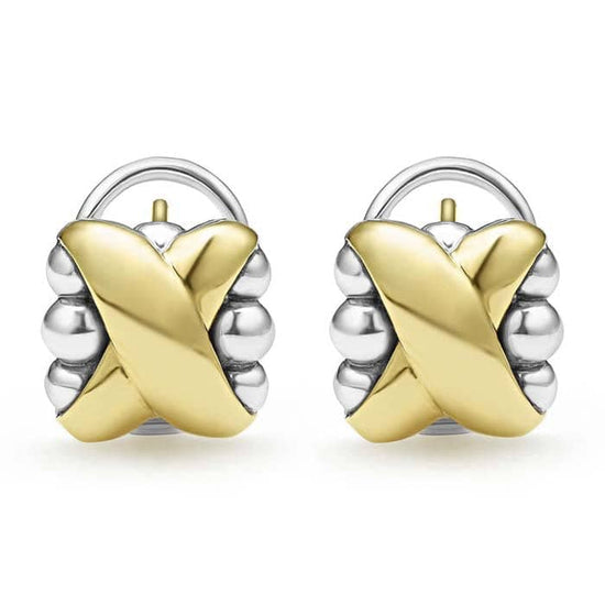 LAGOS X Omega Clip Earrings in Sterling Silver and 18K Yellow Gold