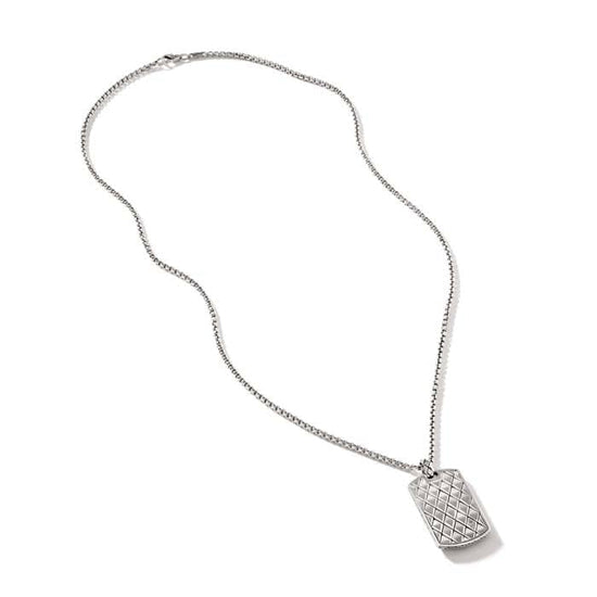 John Hardy Legends Naga Dog Tag Necklace in Sterling Silver