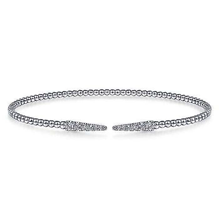 Gabriel & Co. .25-.29CTW Bujukan Split Cuff Bracelet with Diamond Pavé Spikes in 14K White Gold