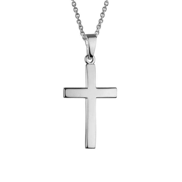 Mountz Collection Plain Curved Front Cross in Sterling Silver