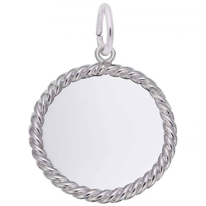 Rembrandt Extra Small Rope Disc Charm in Sterling Silver