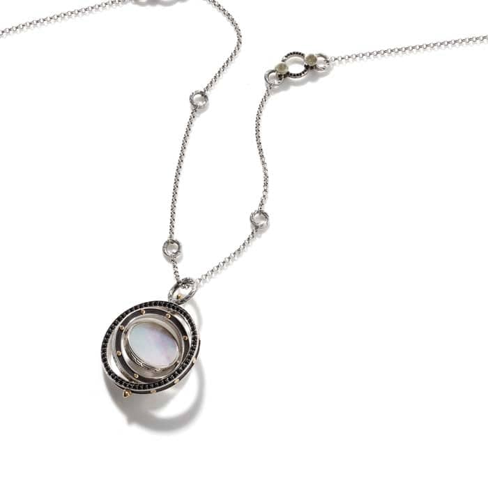 John Hardy 30" Dot Moon Door Pendant in Sterling Silver and 18K Yellow Gold