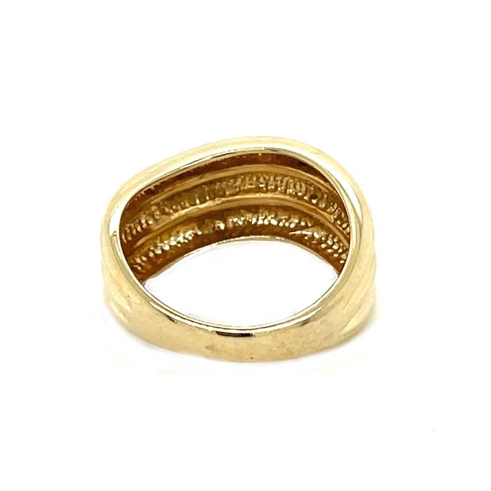 Estate Ribbed Ring in 14K Yellow Gold