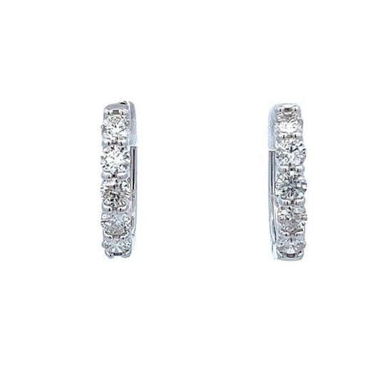 Mountz Collection Oval Diamond Hoop Earrings in 14K White Gold