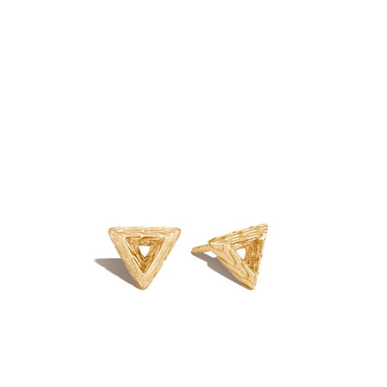 John Hardy Tiga Triangle Stud Earring in 18K Yellow Gold