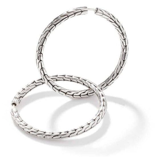 John Hardy Classic Chain Medium Hoop Earrings in Sterling Silver