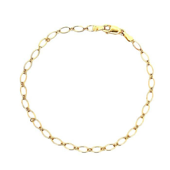 Mountz Collection 7" Oval Long & Short Link Bracelet 14K Yellow Gold