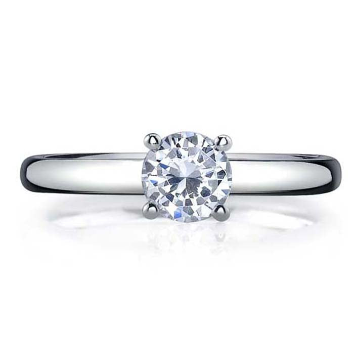 Mountz Collection Round Diamond Solitaire Engagement Ring Semi-Mounting in 14K White Gold