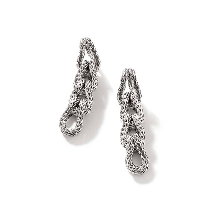 John Hardy Asli Classic Chain Link Drop Earrings in Sterling SIlver