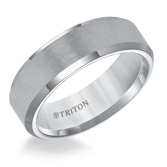 Triton Men's 6MM Comfort-Fit Tungsten Carbide Wedding Band