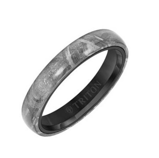 Triton 7MM Meteorite Wedding Band in Black Tungsten Carbide