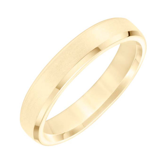 Goldman 4.5MM Wedding Band with Brushed Center and Polished Edge in 14K Yellow Gold